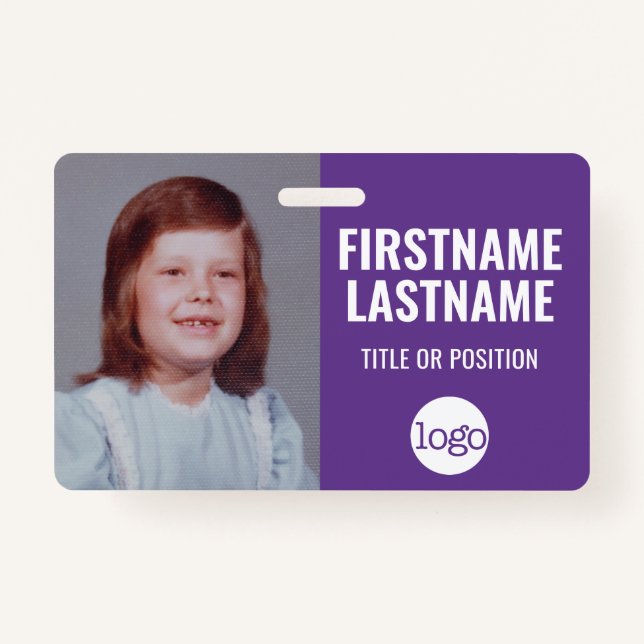 Crachá Foto para identificação de funcionário essencial,  (Frente)