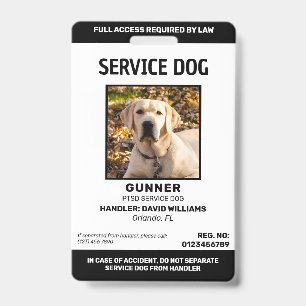 Crachá Foto personalizada de cachorro branco do serviço p