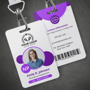 Crachá Foto Personalizada de Enfermeira NP com Nome