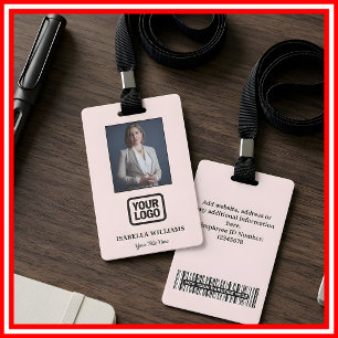 Crachá Foto Personalizada de Funcionário, Código de Barra