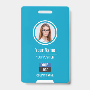 Crachá Foto Personalizada de Funcionário, Código de Barra