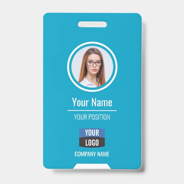 Crachá Foto Personalizada de Funcionário, Código de Barra (Frente)