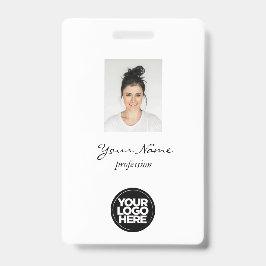 Crachá Foto Personalizada de Funcionário Elegante, Código