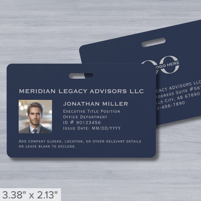 Crachá Foto personalizada de ID de funcionário (Criador carregado)