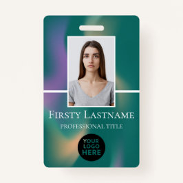 Crachá Foto personalizada do funcionário, código de barra