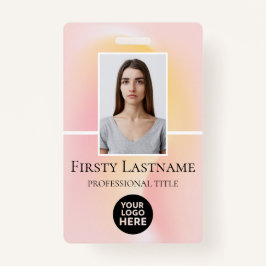 Crachá Foto personalizada do funcionário, código de barra