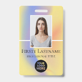 Crachá Foto personalizada do funcionário, código de barra