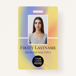 Crachá Foto personalizada do funcionário, código de barra