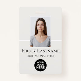 Crachá Foto personalizada do funcionário, código de barra