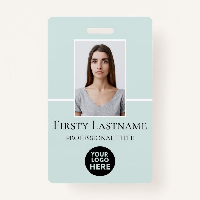 Crachá Foto personalizada do funcionário, código de barra (Frente)