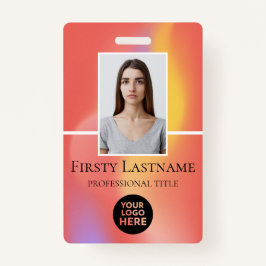 Crachá Foto personalizada do funcionário, código de barra