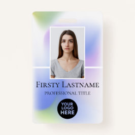 Crachá Foto personalizada do funcionário, código de barra