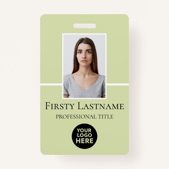 Crachá Foto personalizada do funcionário, código de barra (Frente)