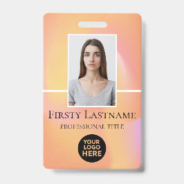 Crachá Foto personalizada do funcionário, código de barra