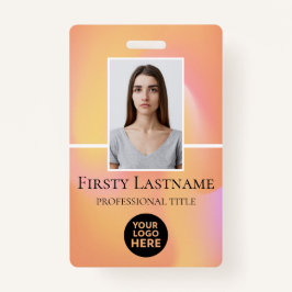 Crachá Foto personalizada do funcionário, código de barra