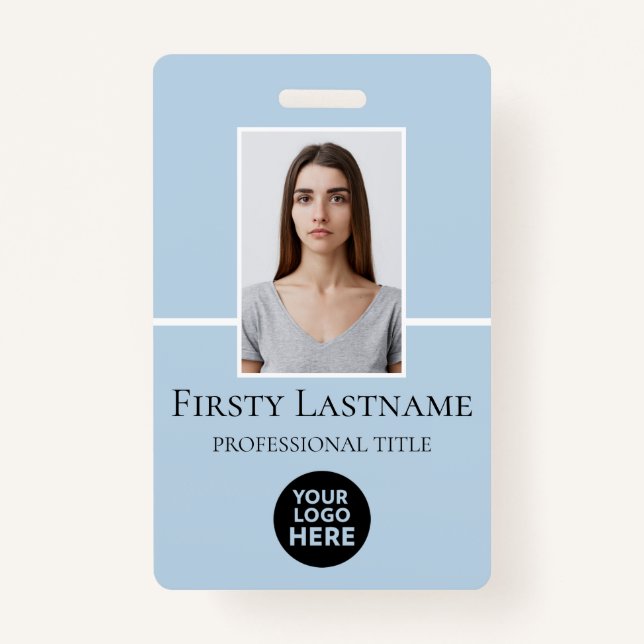 Crachá Foto personalizada do funcionário, código de barra (Frente)