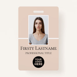 Crachá Foto personalizada do funcionário, código de barra