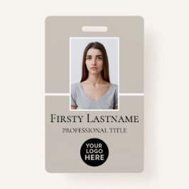 Crachá Foto personalizada do funcionário, código de barra