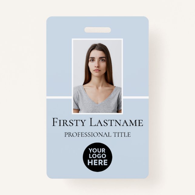 Crachá Foto personalizada do funcionário, código de barra (Frente)