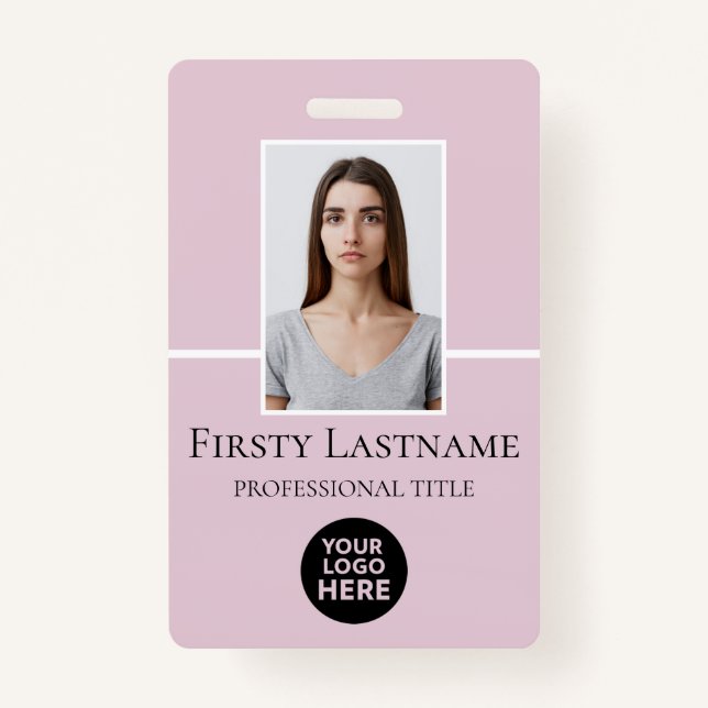 Crachá Foto personalizada do funcionário, código de barra (Frente)