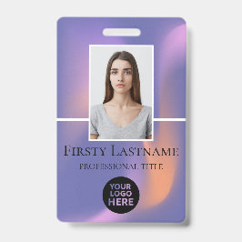 Crachá Foto personalizada do funcionário, código de barra