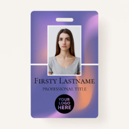 Crachá Foto personalizada do funcionário, código de barra