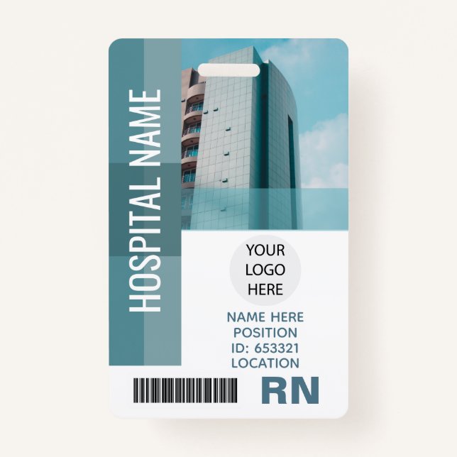 Crachá Foto personalizada do funcionário, código do Bar,  (Frente)