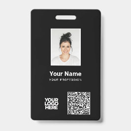 Crachá Foto personalizada do funcionário, código Qr e cód