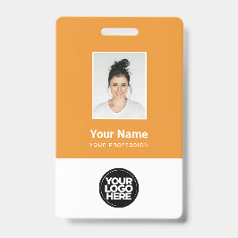 Crachá Foto personalizada do funcionário, código Qr, logo