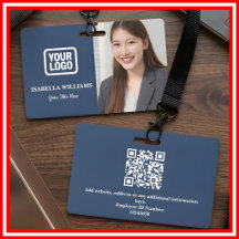 Foto Personalizada do Funcionário, Código QR, Logo