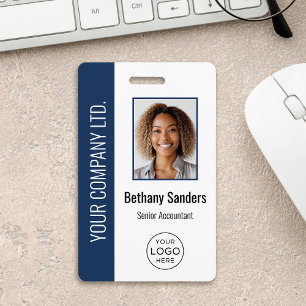 Crachá Foto Personalizada do Funcionário, Logotipo, Nome 