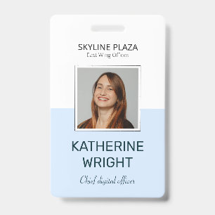 Crachá Foto Personalizada do Funcionário Quadrada ID Nome