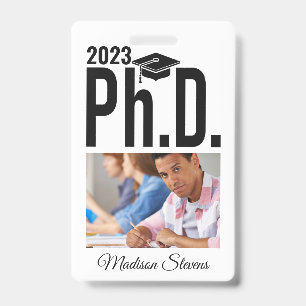 Crachá Foto personalizada, nome e ano de Ph.D.