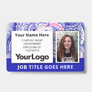 Crachá Foto Personalizada Nome Funcionário Corporativo Pr