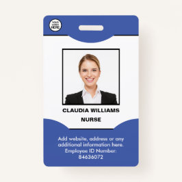 Crachá Foto personalizada, nome, logotipo, código do Bar,