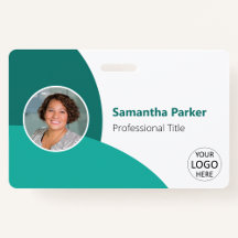 Foto personalizada teal, logotipo, código de barra