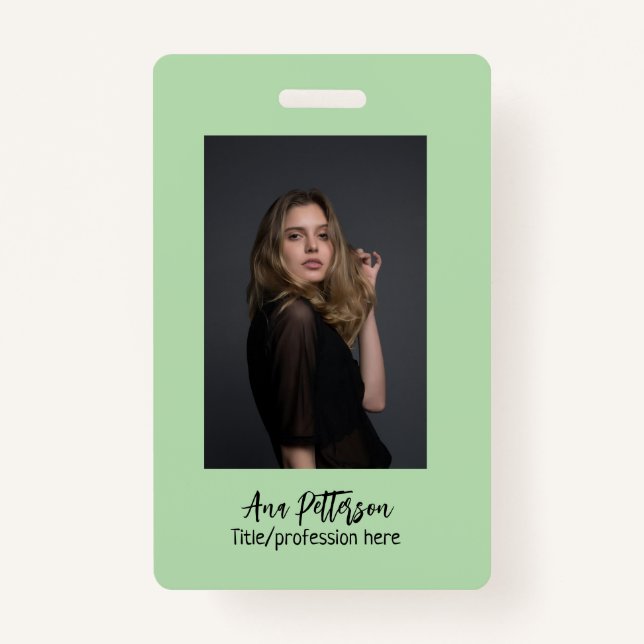 Crachá foto profissional QR website email social moderno (Frente)