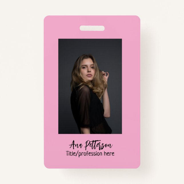 Crachá foto profissional QR website email social moderno (Frente)