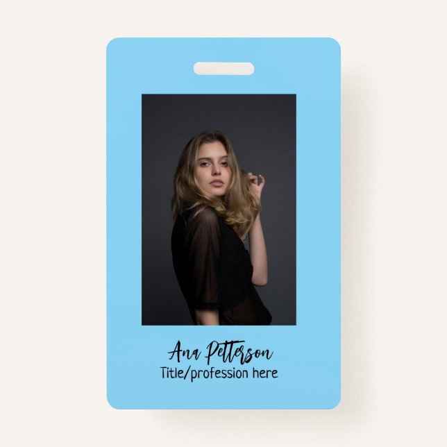 Crachá foto profissional QR website email social moderno (Frente)