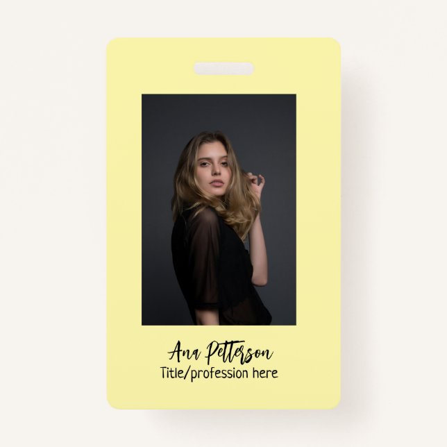 Crachá foto profissional QR website email social moderno (Frente)