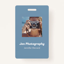 Crachá Fotografia azul personalizada