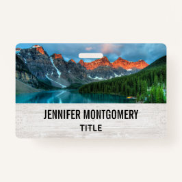 Crachá Fotografia de paisagem Cena Montanha e Lago