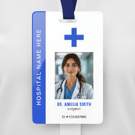 Crachá Fotografia do Oficial Médico Nome Código QR ID