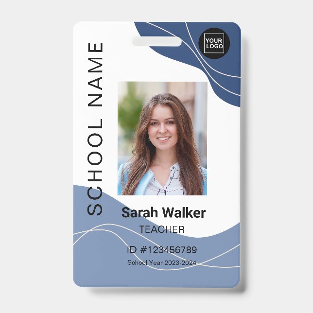 Crachá Fotografia do professor ID de um estudante empoeir (Front)