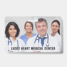 Fotografia personalizada e texto médico / crachás
