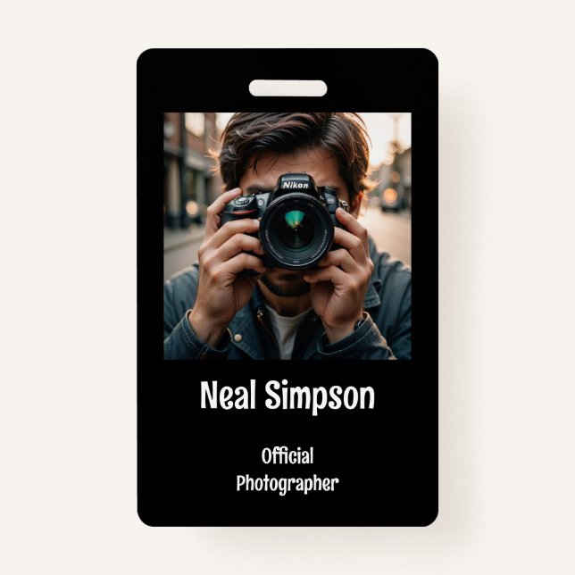 Crachá Fotógrafo Oficial (Frente)