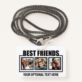 Crachá Fotos, texto e cor personalizados dos melhores ami