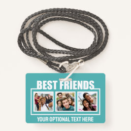 Crachá Fotos, texto e cor personalizados dos melhores ami