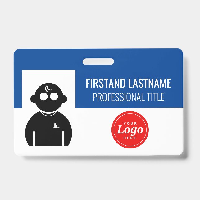 Crachá Funcionário Azul (Frente)