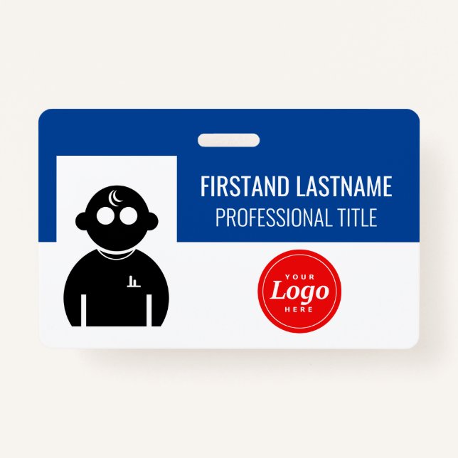 Crachá Funcionário Azul (Frente)